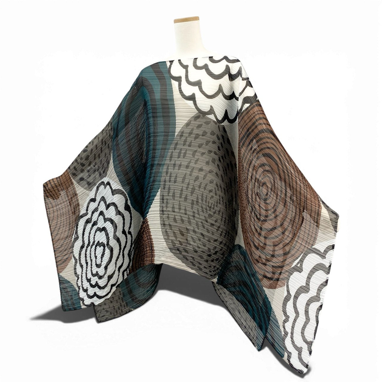 36a7 【美品】 PLEATS PLEASE プリーツプリーズ イッセイミヤケ ポンチョ 変形デザイン スカーフ プリーツ PP74-AD231 マルチカラー レディース 女性用k02i