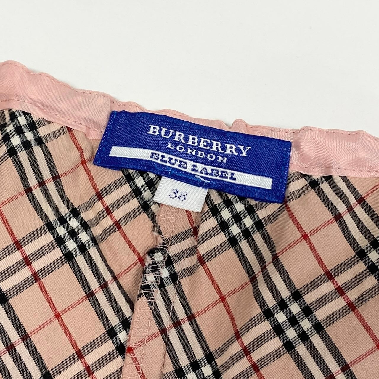 Ic27 BURBERRY LONDON バーバリーロンドン ノバチェック ギャザースクエアネックブラウス ブラウスカットソー トップス 38サイズ ベージュ コットン100％ レディース 女性用u02t