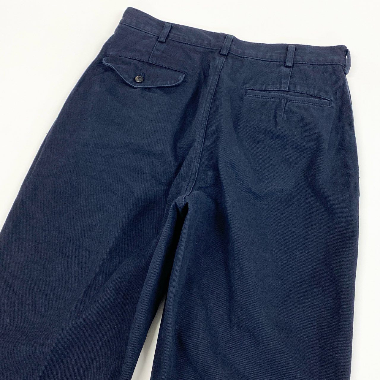 83i29 COMME des GARCONS HOMME PLUS コムデギャルソン オムプリュス タックパンツ コットンパンツ ボトムス パンツ AD1991 日本製 05012M Mサイズ ネイビー メンズo07t
