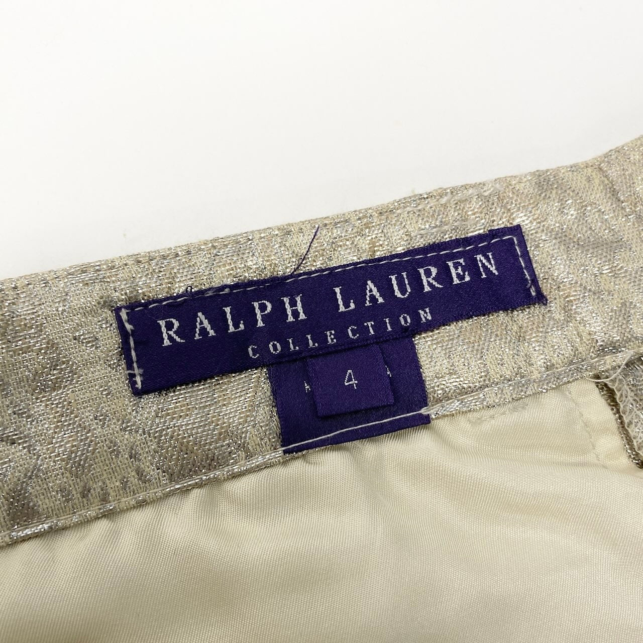 e10 RALPH LAUREN PURPLE LABEL ジャガードタックパンツ ボトム ペイズリー柄 4サイズ ゴールド レディース 女性用u02t