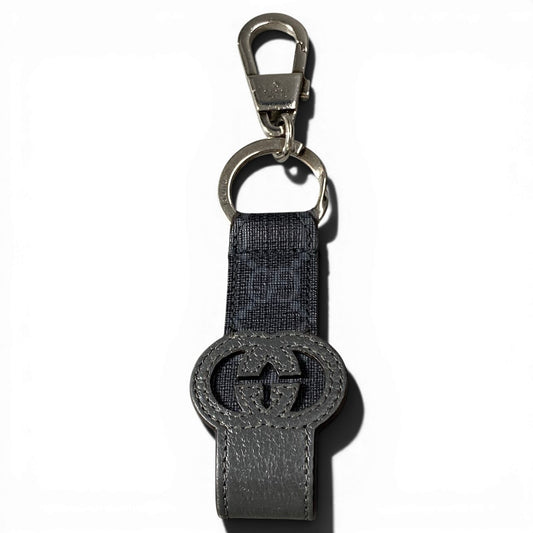 g9 GUCCI グッチ ロッキングG キーリング Interlocking G Key Ring 701432 ブラック キーホルダーt18r