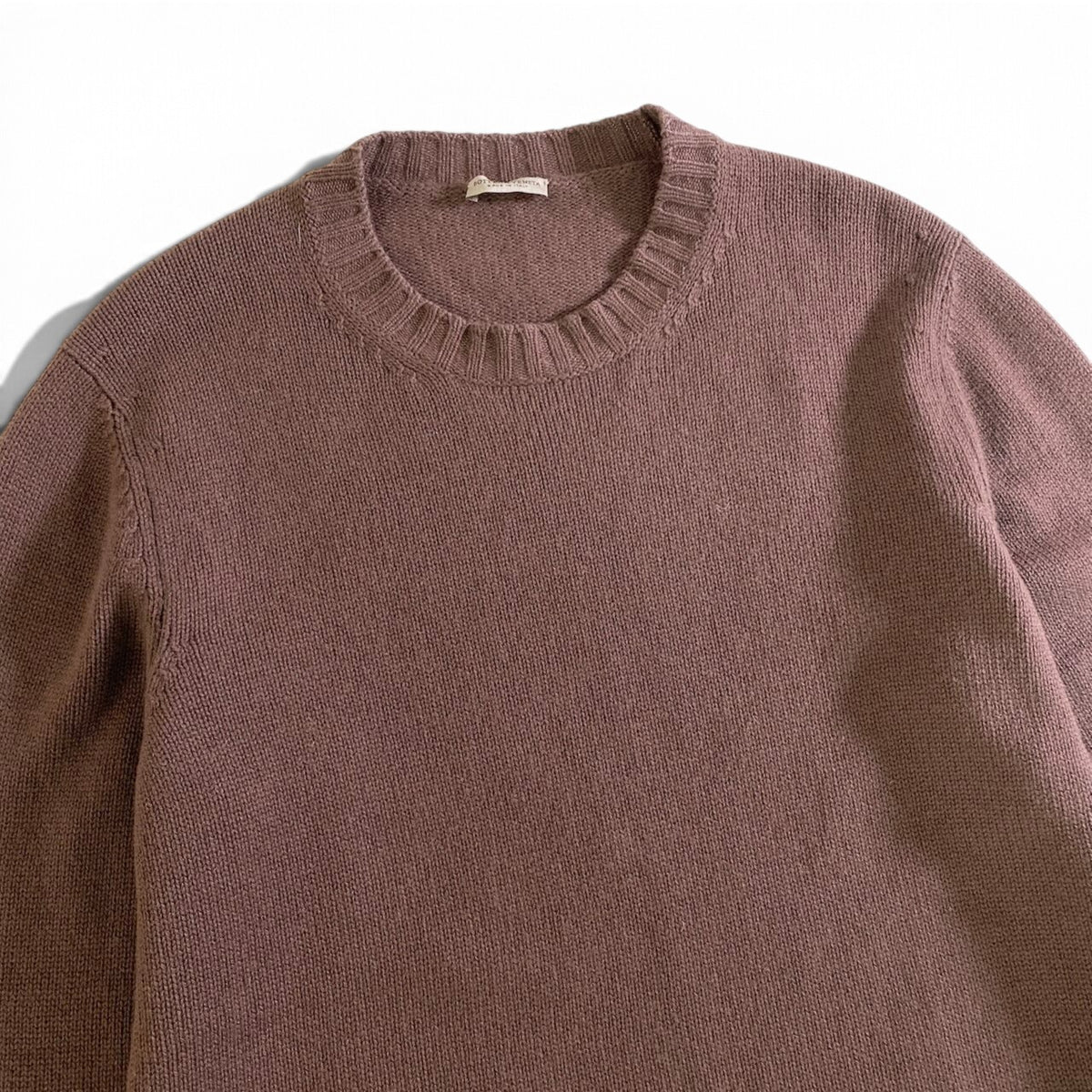 11j26 【美品】 BOTTEGA VENRTA ボッテガヴェネタ ロングスリーブ ニットセーター カシミヤニット サイズ48 ブラウン系 カシミヤ100％ メンズu02t