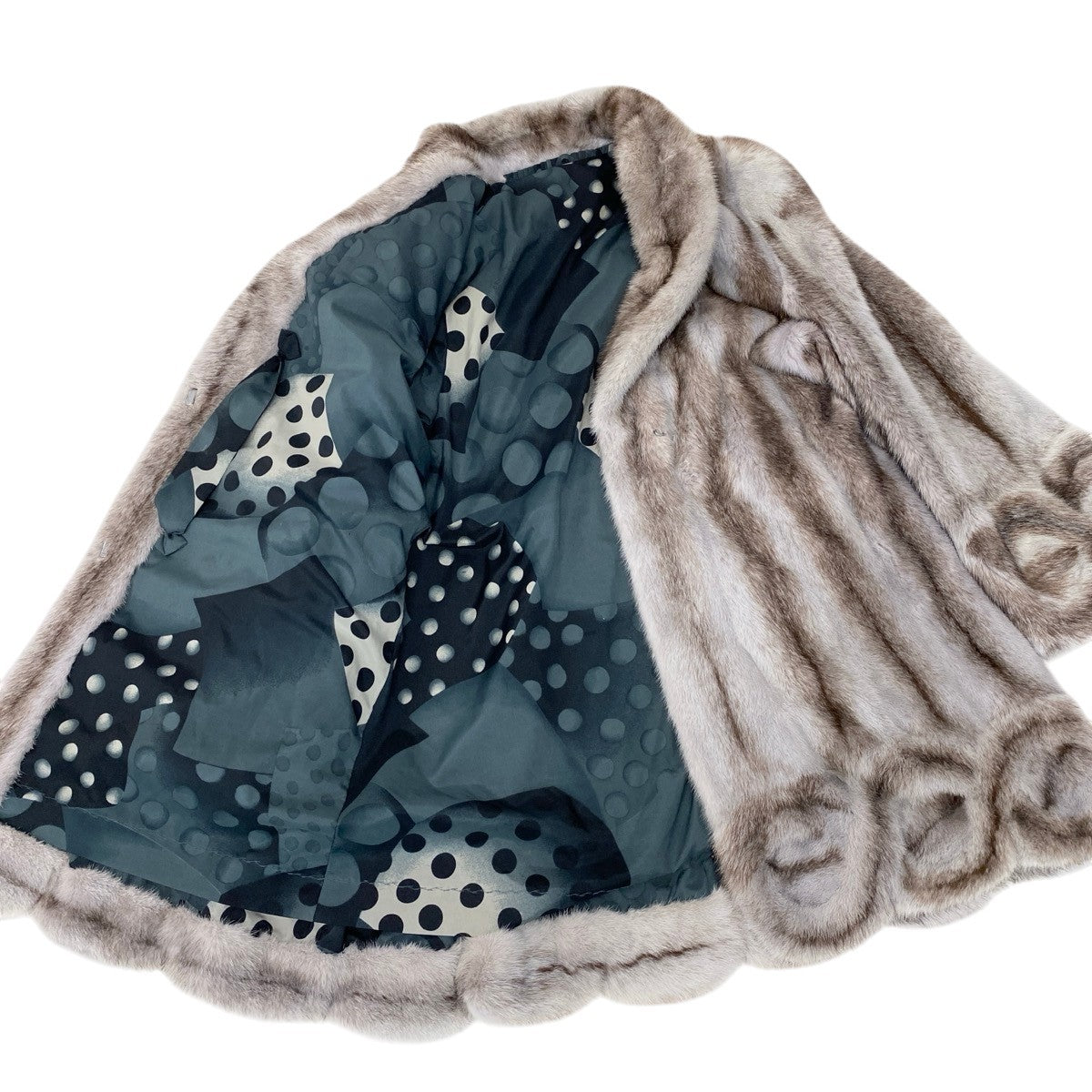 93h8 染めクロスミンク ロングコート サイズL 本毛皮 Dyed Cross Mink Fur Long Coat 裾広がりt18r