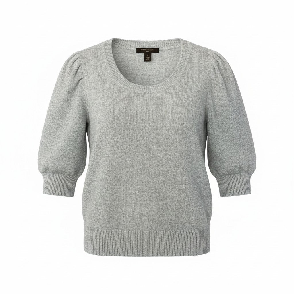 Ec30 《美品》 LOUIS VUITTON ルイヴィトン 5分袖 カシミヤニットセーター Cashmere Knit Sweater サイズS グレー イタリア製t18r