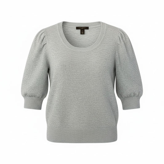 Ec30 《美品》 LOUIS VUITTON ルイヴィトン 5分袖 カシミヤニットセーター Cashmere Knit Sweater サイズS グレー イタリア製t18r