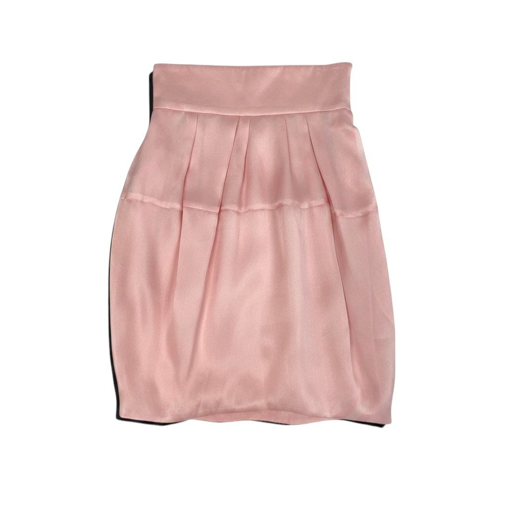 Eg10 【美品】 Christian Dior クリスチャンディオール バルーンスカート ミディ丈 サイズ40 フランス製 ピンク シルク100％ レディースk02i