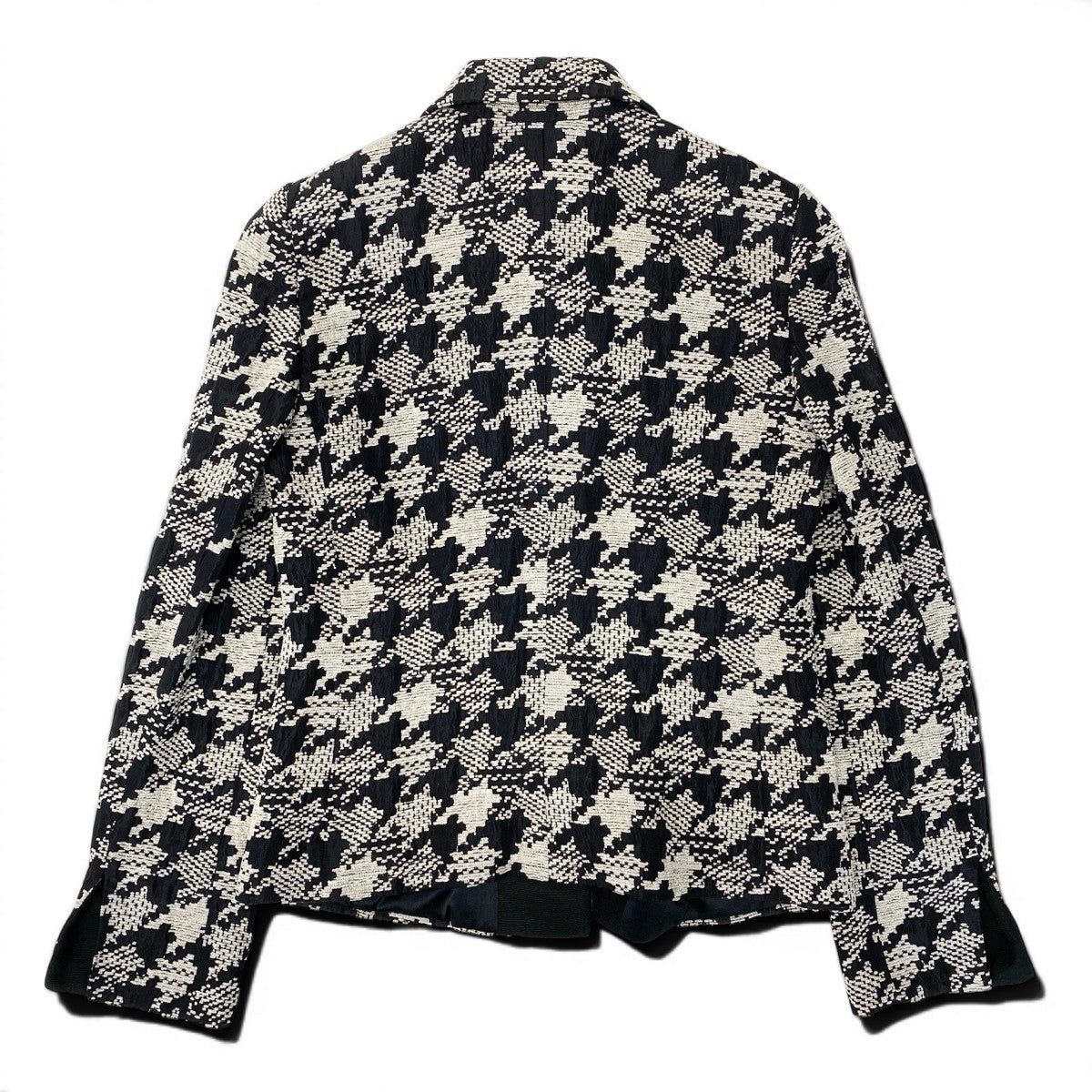 Ef25 ARMANI COLEZIONI ツイードジャケット 千鳥格子柄 アウター 38サイズ ベージュ ブラック レディース 女性用u02t