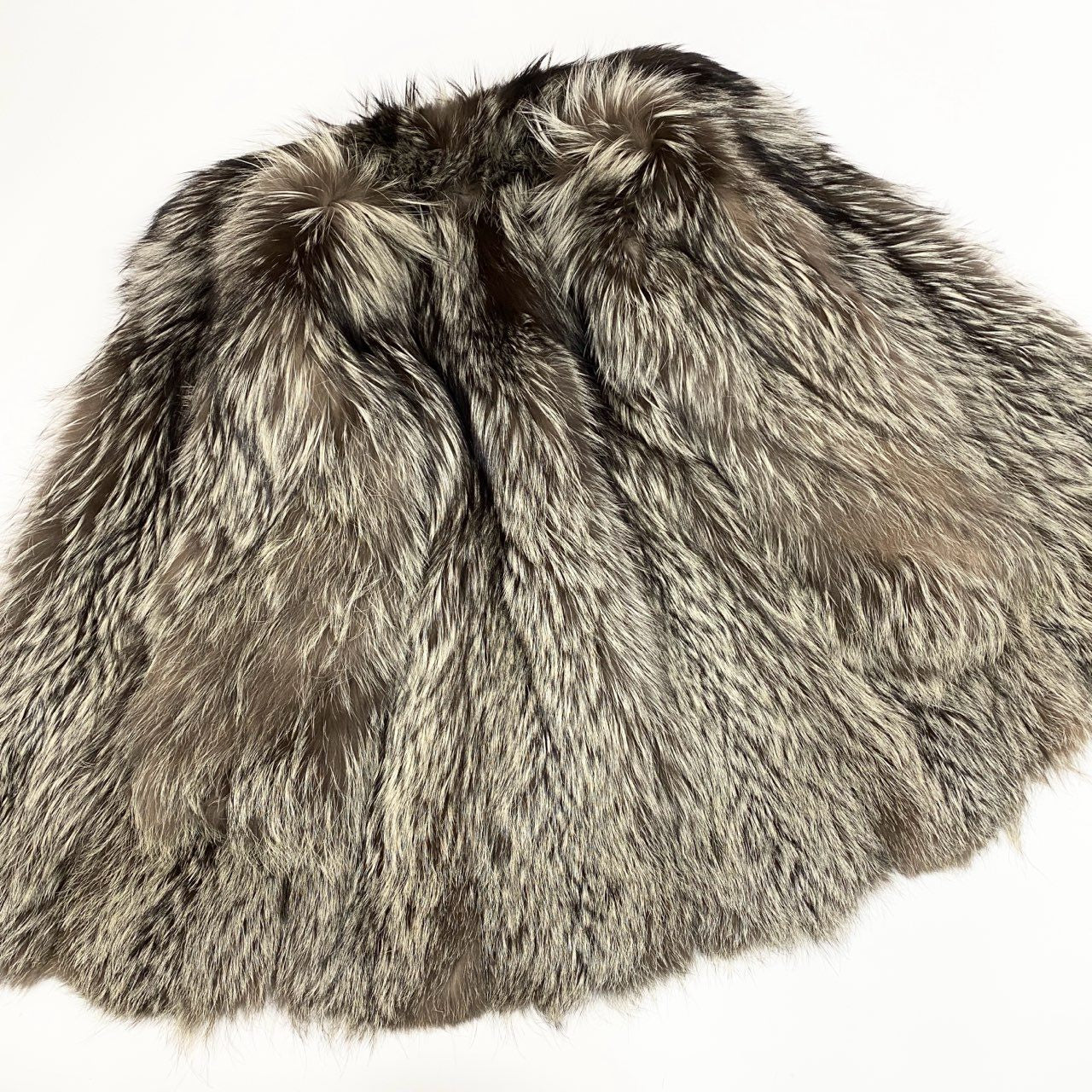 72a15 EMBA エンバ シルバーフォックスコート サイズF 本毛皮 Fox Fur Coat 銀狐 ポケット有t18r