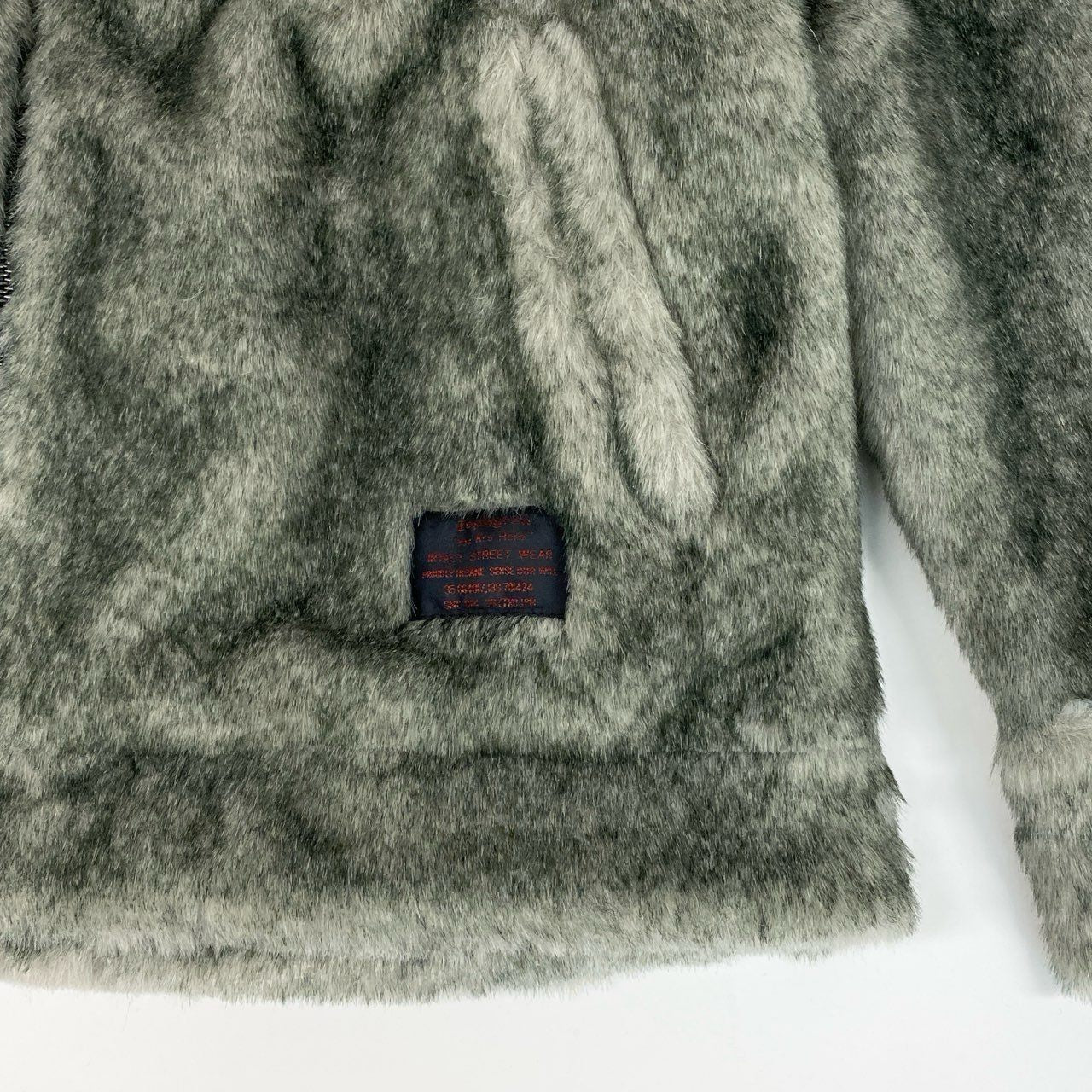 58a21 Zephyren ゼレファン ファージャケット ダブルジップ 裏地ベロア〇 メンズ 紳士服 サイズM グレーu02t