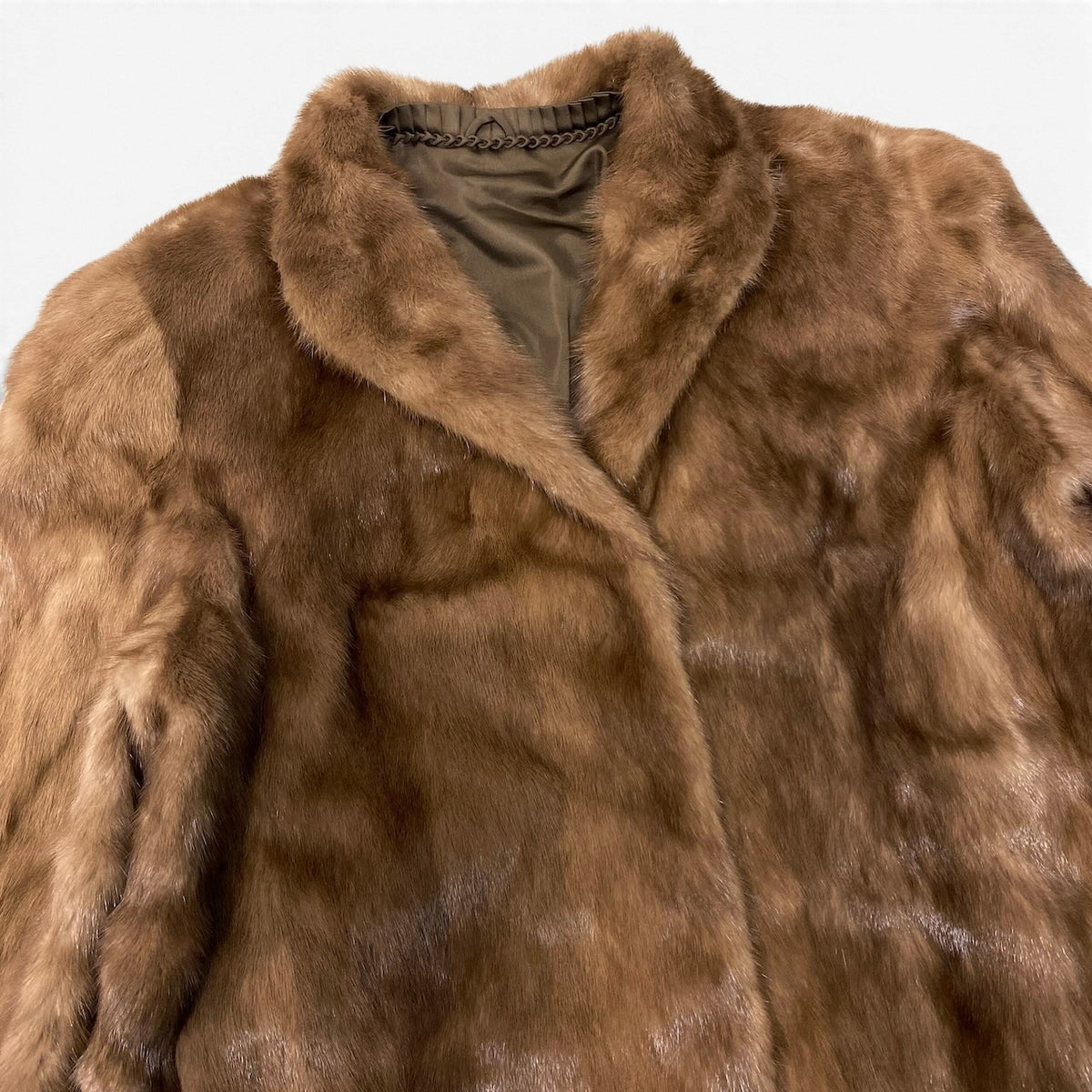 12i21 パステルミンク ファーコート サイズ15 ブラウン 本毛皮 Pastel Mink Fur Coat リアルファー タグ付t18r