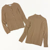 22f18 MACKINTOSH マッキントッシュ アンサンブル ツインニット カーディガン リブニット 刻印 金ボタン サイズ38 ライトブラウン レディース