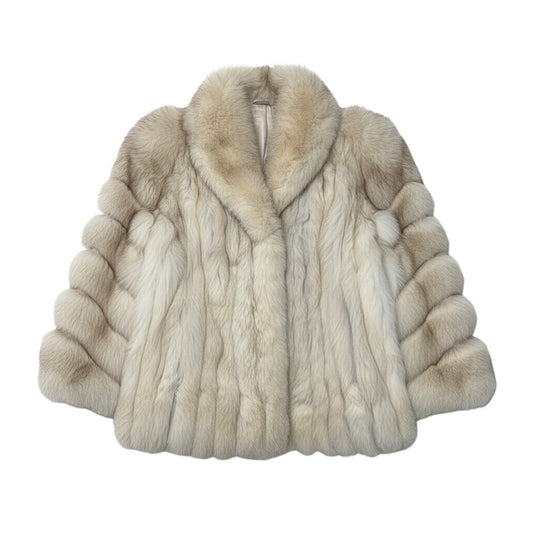 20i21 SAGA FOX サガフォックス 金サガ ブルーフォックス ファーコート サイズ13 ホワイト 最高級本毛皮 Fox Fur Coat リアルファーt18r