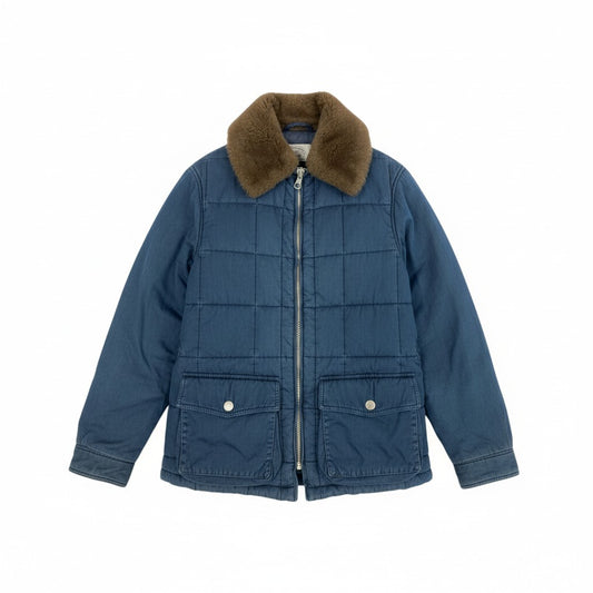 54L5 ARMANI JEANS アルマーニジーンズ 90's Archive キルティングジャケット アウター イタリア製 40サイズ ネイビー レディースu02t