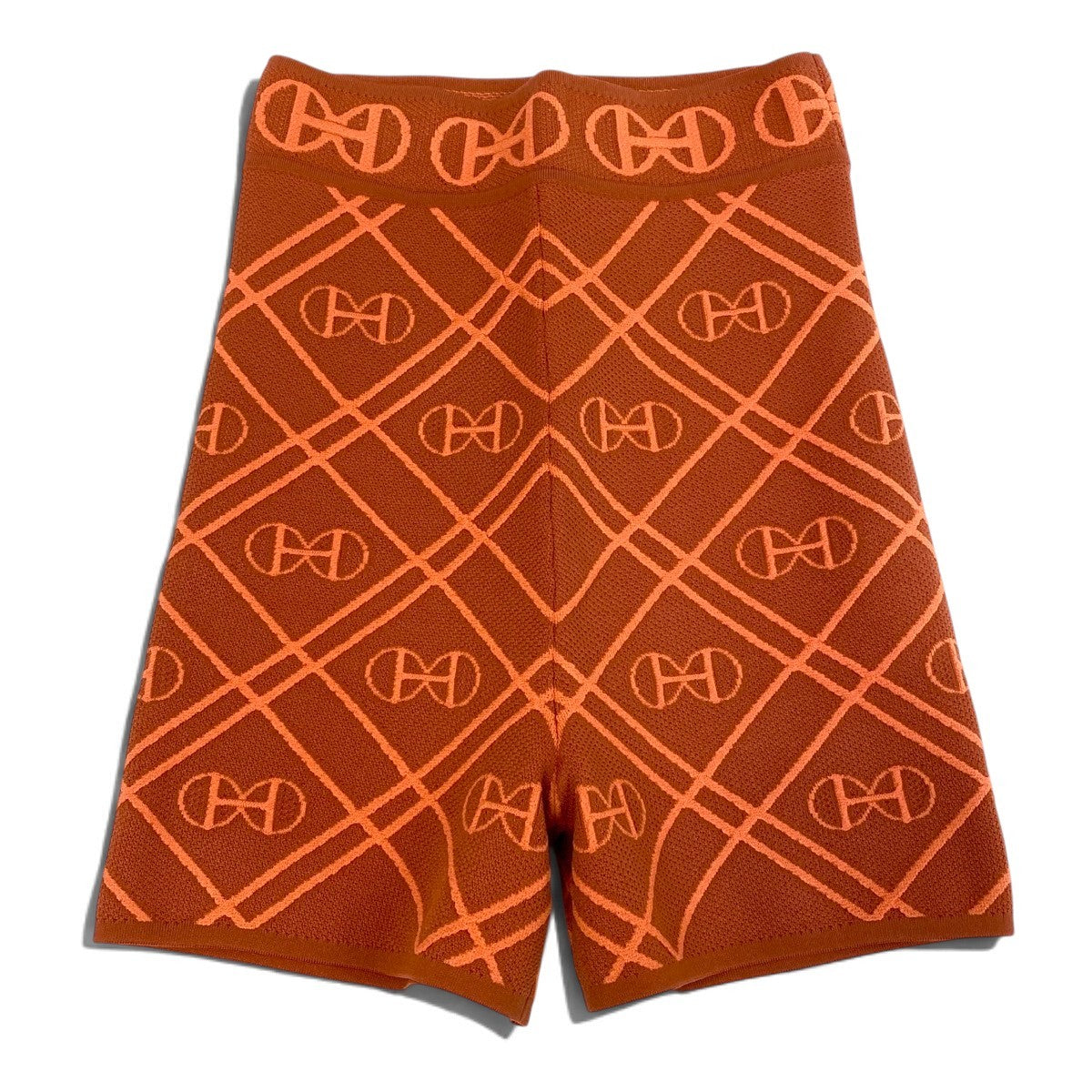 Ij9 【未使用タグ付】 HERMES エルメス H Rond bike shorts ニットショーツ 2E2404DG サイズ34 オレンジ レディースu02t