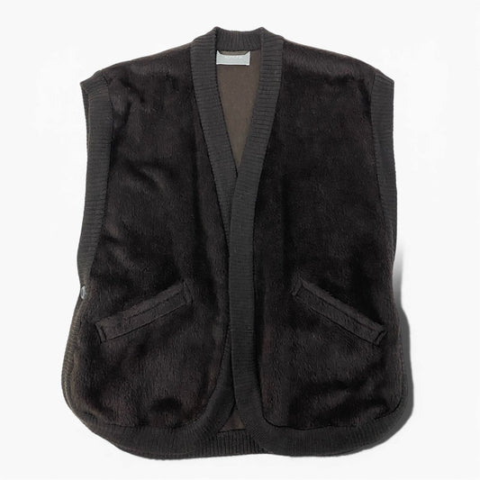 9a19 AGNONA アニオナ MARTORA アルパカウール ベスト サイズ44 ブラウン ALPACA イタリア製t18r