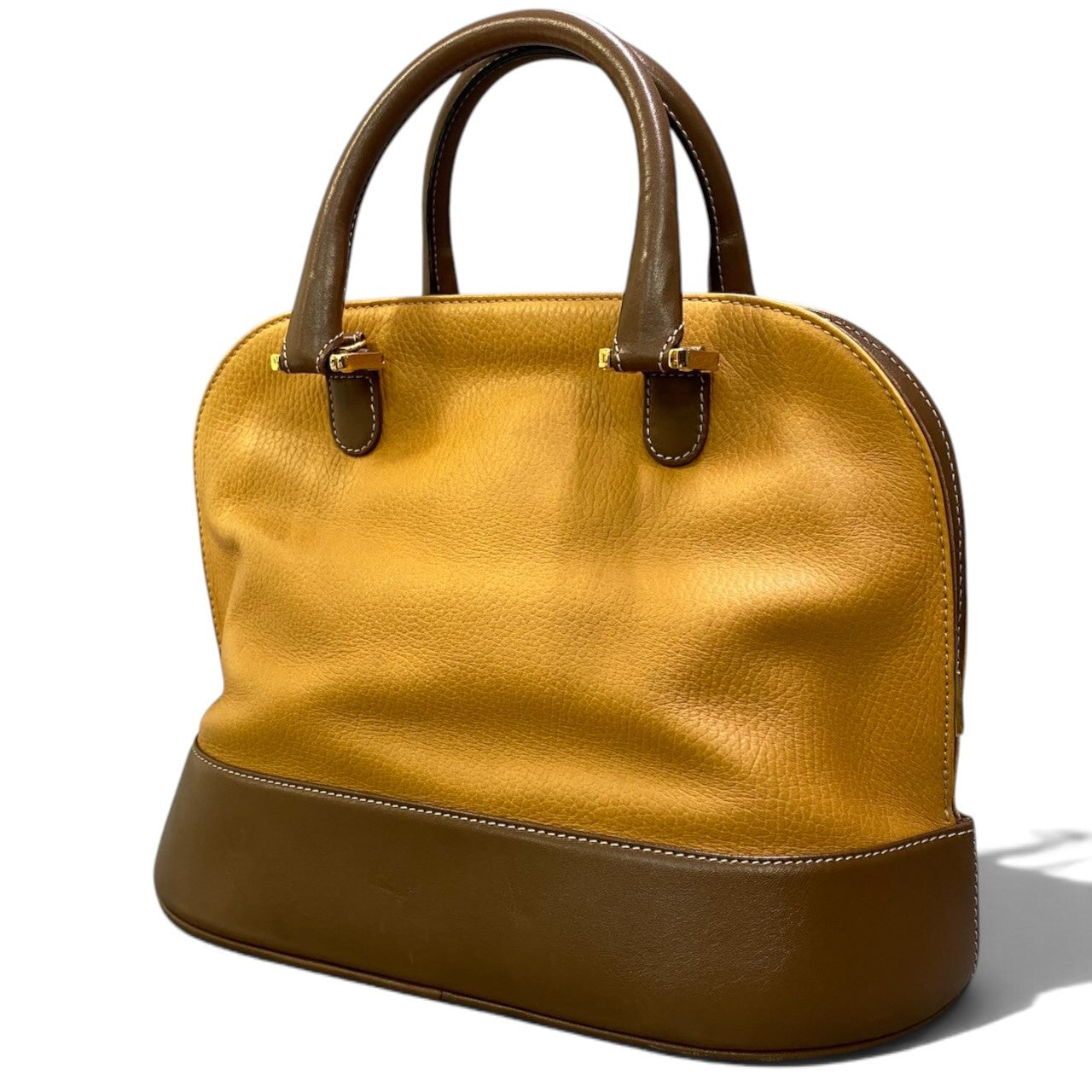 h29 LOEWE アナグラムロゴ ヴィンテージバッグ ハンドバッグ ブラウン ベージュ レザー レディース 女性用ta1