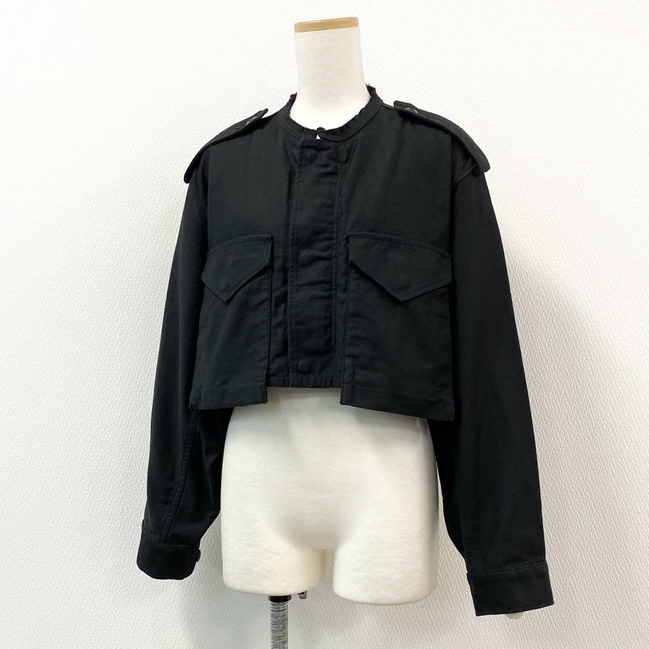 1g2 HYKE ハイク 25ss TYPE M-51 FIELD CROPPED JACKET クロップド丈 ミリタリージャケット 251-17510 サイズM ブラック コットン レディース 女性用