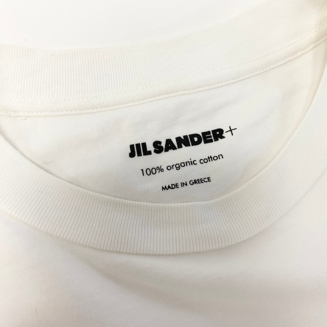 20d27 JIL SANDER＋ ジルサンダープラス 半袖Tシャツ  クルーネック カットソー トップス サイズL ホワイト コットン100％ メンズ 紳士服u02t