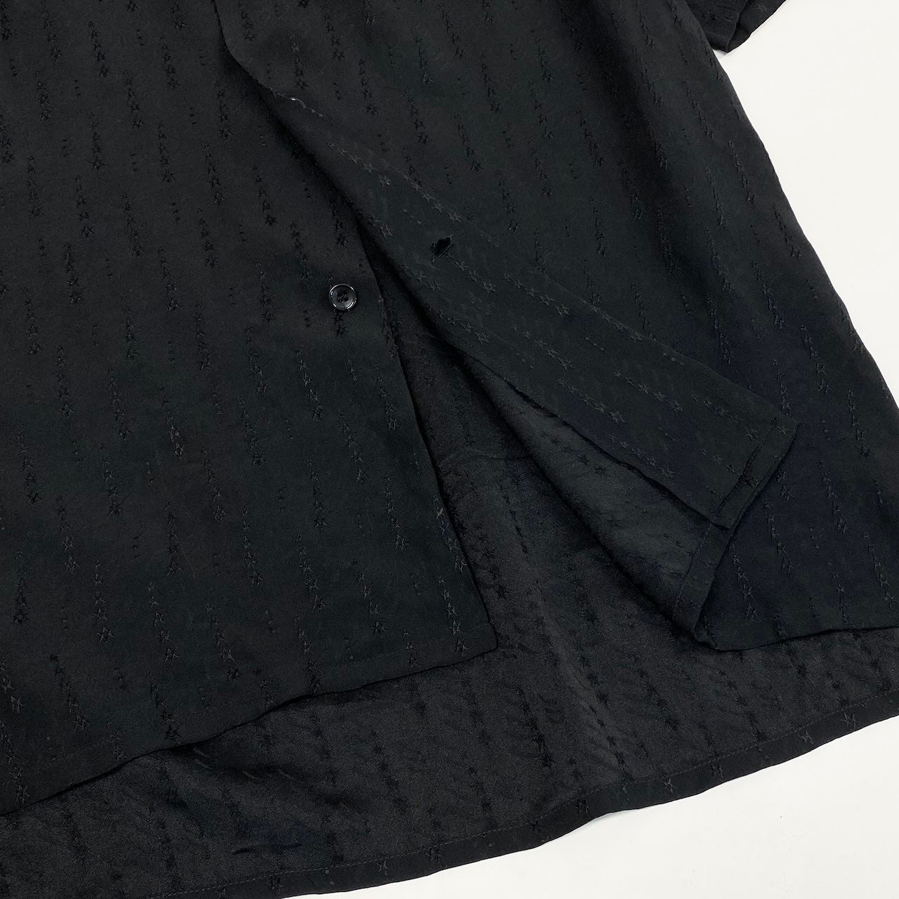 K18c20 SAINT LAURENT PARIS サンローラン パリ 半袖シャツ シルクシャツ トップス 531956 37 ブラック シルク メンズsn1