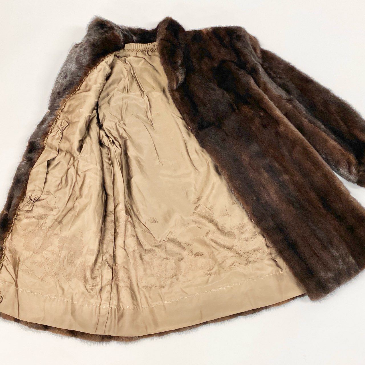 87j23 SAGA MINK サガミンク 銀サガ デミバフミンク ミンクコート 毛皮コート セミロング サイズF ブラウン ミンクファー レディース 毛並み綺麗u02t