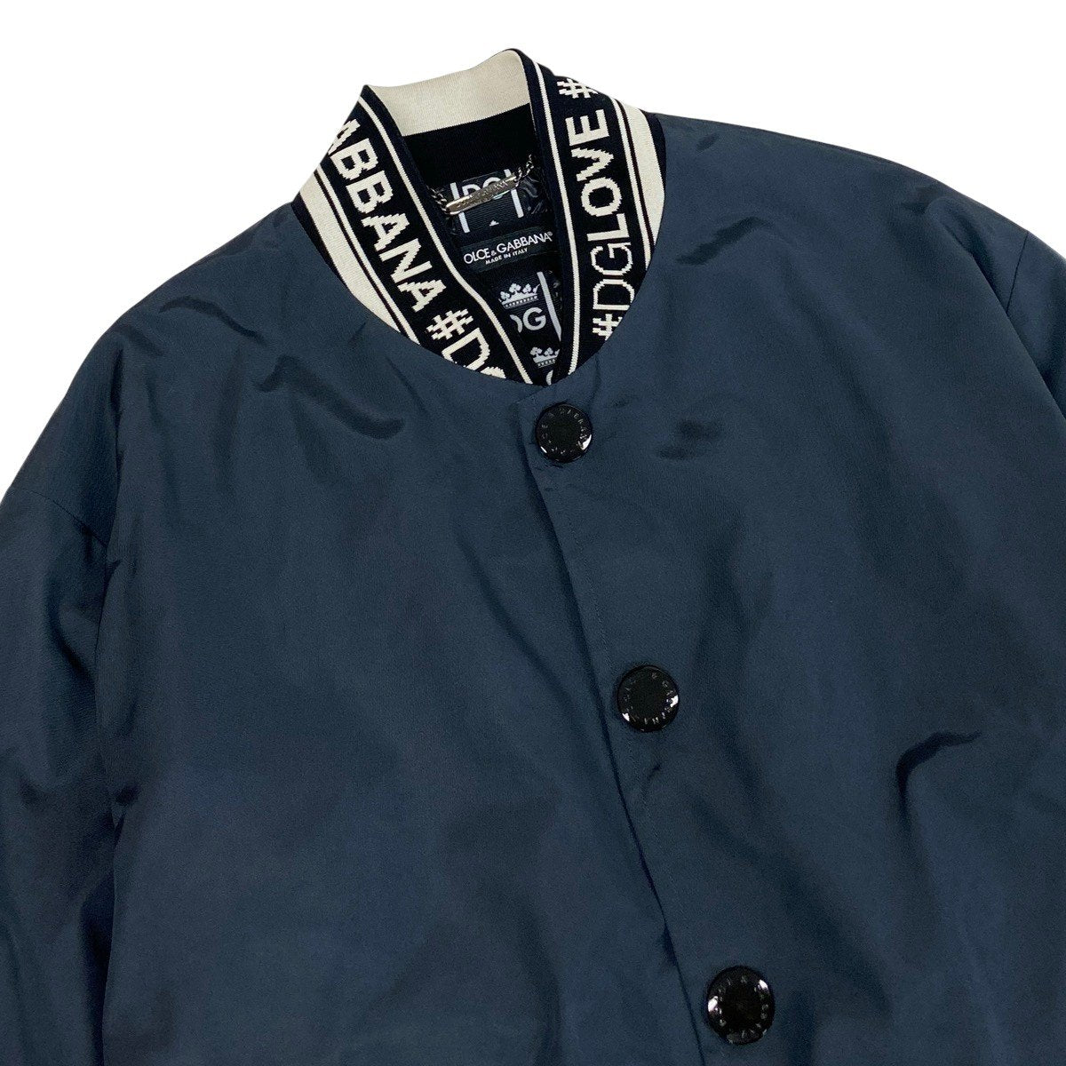 Mg19 【美品】 DOLCE&GABBANA ドルチェアンドガッバーナ ナイロンジャケット  ブルゾン サイズ48 ネイビー メンズ 紳士服t18r