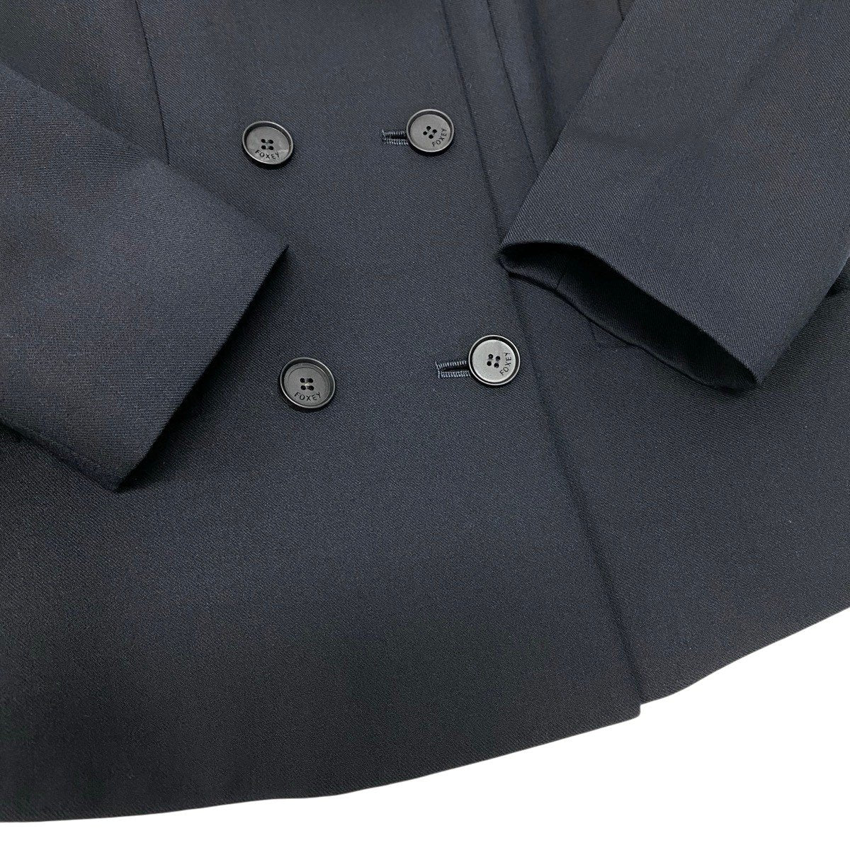 91g27 【未使用タグ付】 FOXEY フォクシー Grace グレース ダブルブレスト ジャケット  43156 サイズ38 ブラック レディースt18r