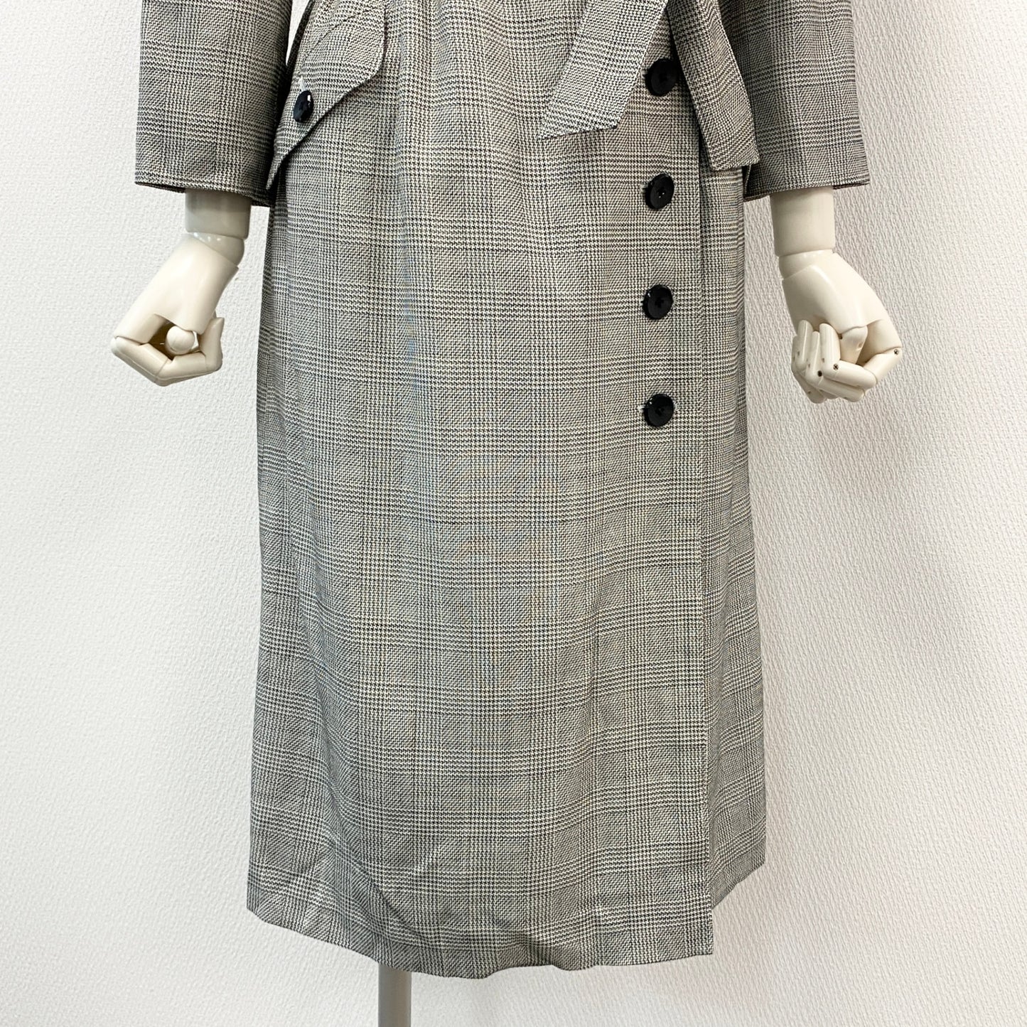 57g31 miss ashida ミスアシダ ジャケットコート アウター ベルト付き 千鳥格子 チェック ロングコート レディース 女性用 C08503 9 グレー