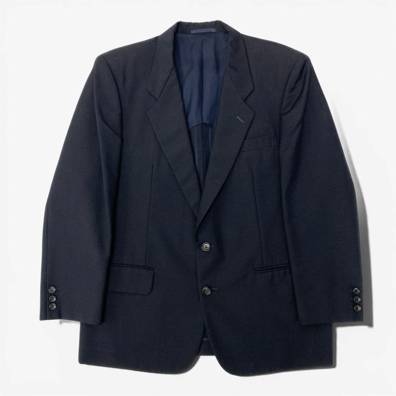 53b22 COMME des GARCONS HOMME コムデギャルソンオム 90s テーラードジャケット ブレザー モヘア混 S ダークネイビー メンズu02t