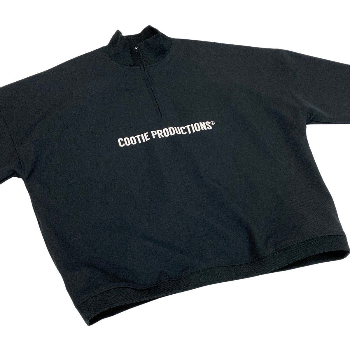 52f29 COOTIE PRODUCTIONS クーティー 21aw Poyester Twill Half Zip L/S Tee ツイルハーフジップ プルオーバー サイズL ブラック ポリエステル100％ メンズ 紳士服o07t