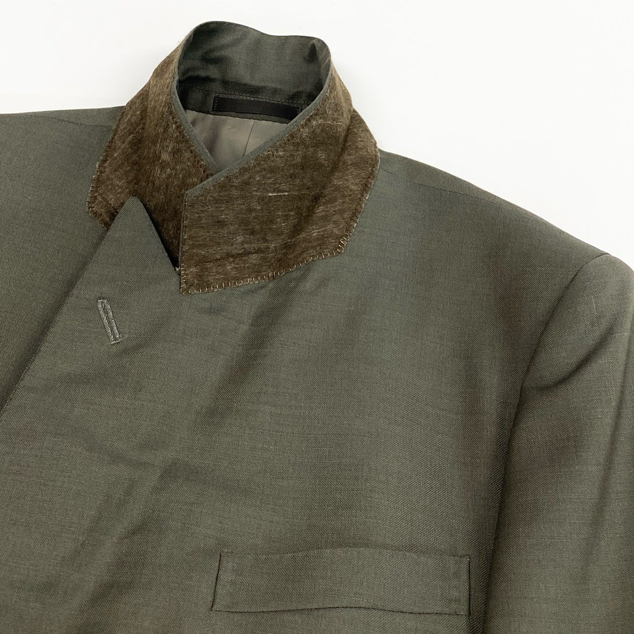 48L23 Burberry's バーバリーズ スーツセットアップ テーラードジャケット ダブルプレスト スラックス 165AB4サイズ カーキ ウール100％ メンズo07t