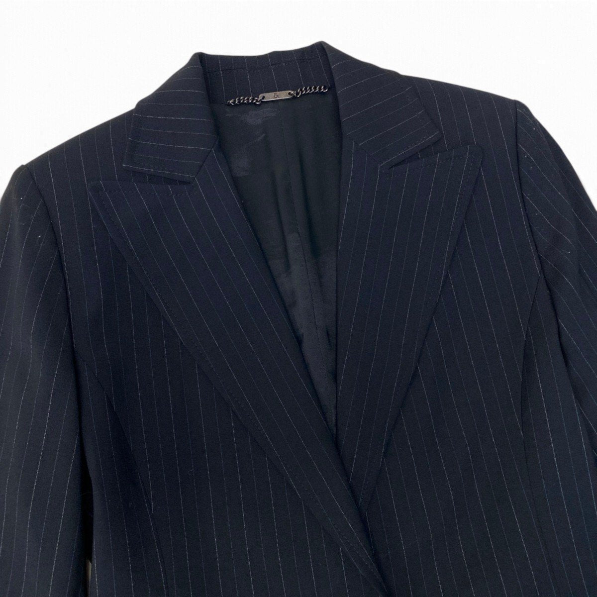 22i28 DOLCE&GABBANA ドルチェアンドガッパーナ スーツセットアップ テーラードジャケット スラックス ストライプ 40サイズ ブラック レディース 女性用u02t