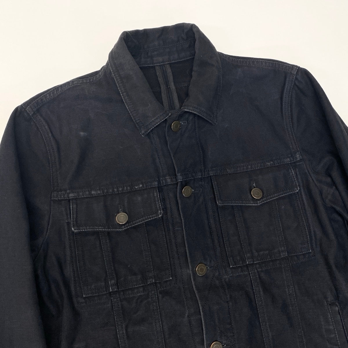 Mh1 GIVENCHY 2013AW マリア デニムジャケット Mサイズ ブラック メンズ 男性用u02t