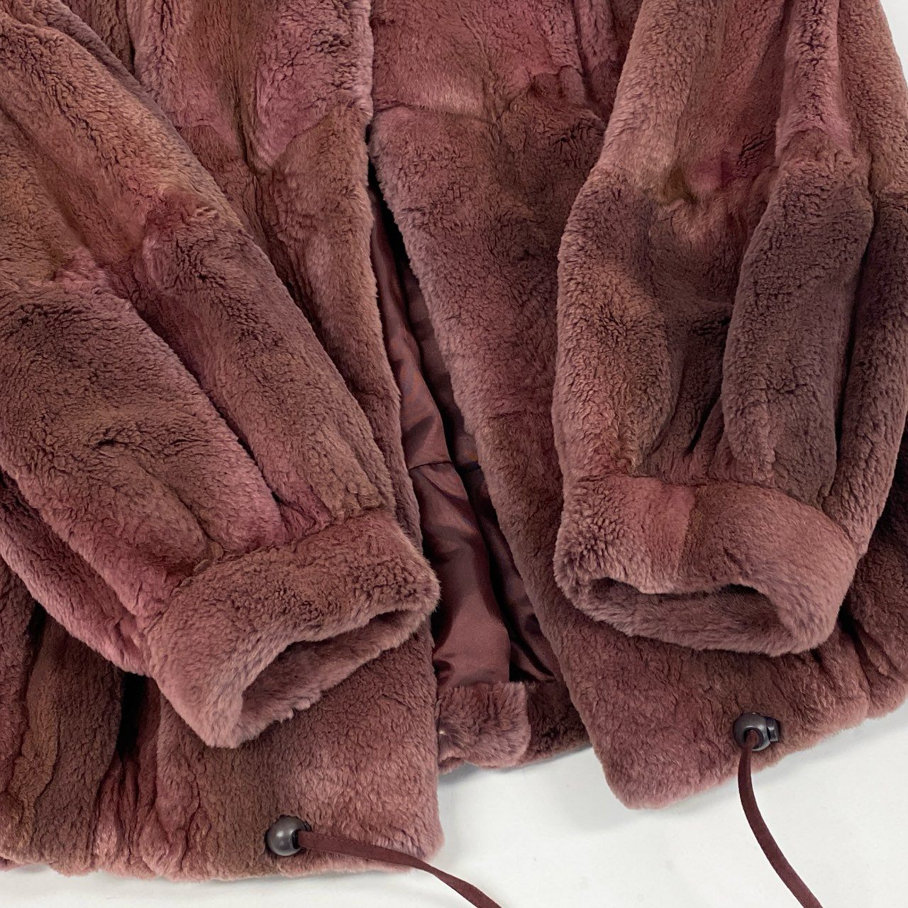 83L10 EMBA エンバ 染め シェアードミンク ファーコート サイズF ピンクパープル 本毛皮 MINK FUR ポケット有 希少デザインt18r