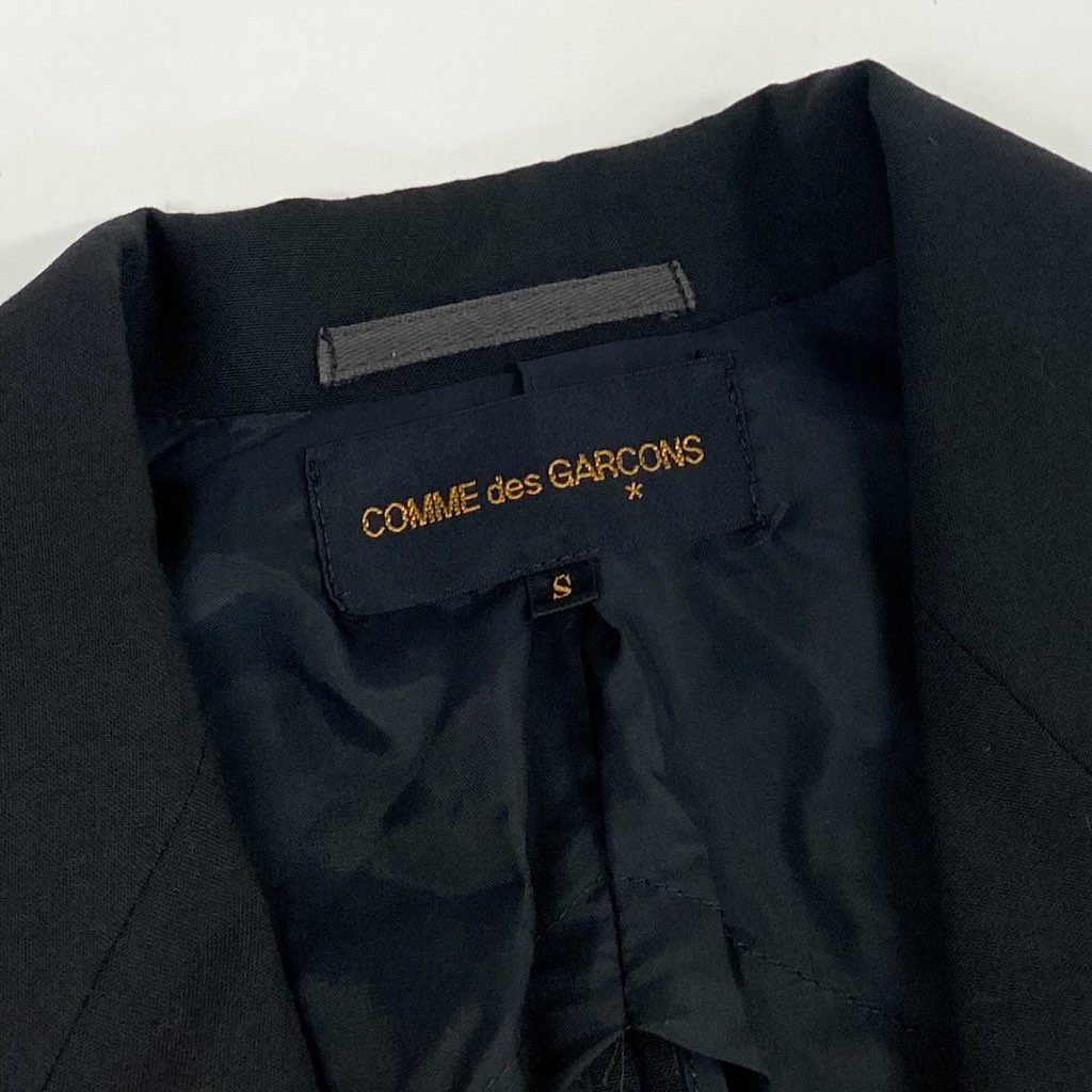 62l24【美品】COMME des GARCONS コムデギャルソン AD1991 Vintage ウールギャバ アシンメトリージャケット Sサイズ ブラック メンズk02i