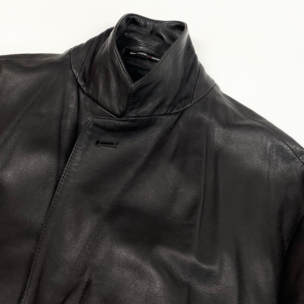 25e14 Jean Paul Gaultier HOMME objet ジャンポールゴルチエ オム ウールライナー ラムレザー オーバーレザーコート サイズ50 ダークブラウン メンズk02i