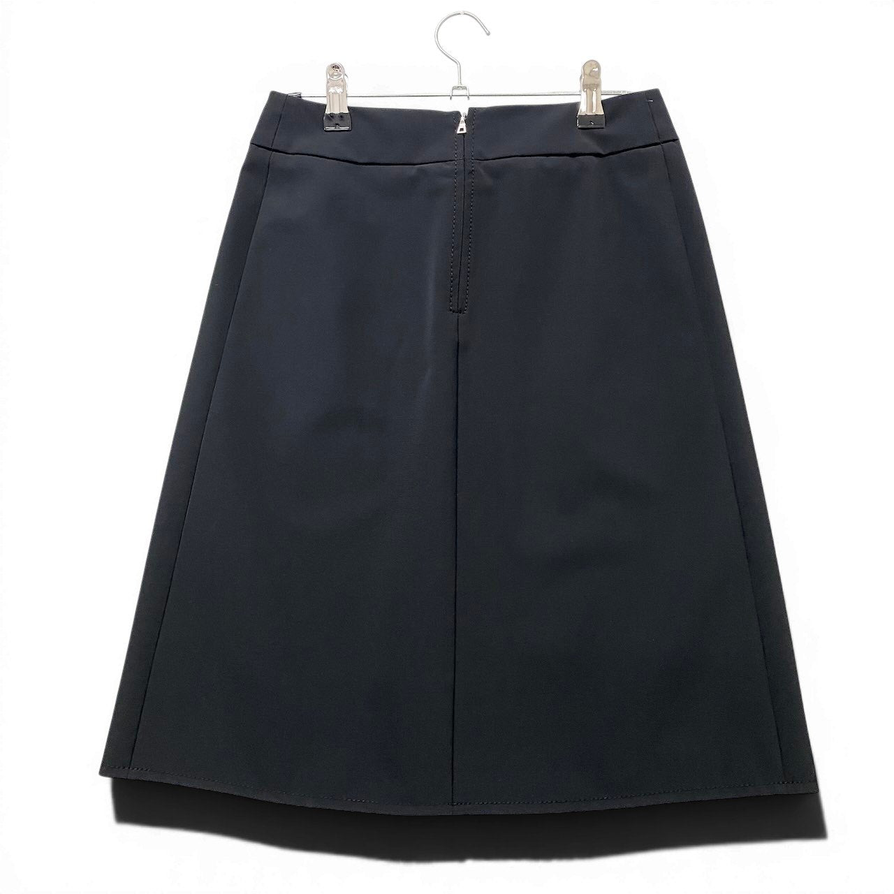 9f17 PRADA SPORT プラダスポーツ 台形スカート 膝丈スカート バックジップ 伸縮ストレッチ 21H228 サイズ36 ブラック レディース 女性服u02t