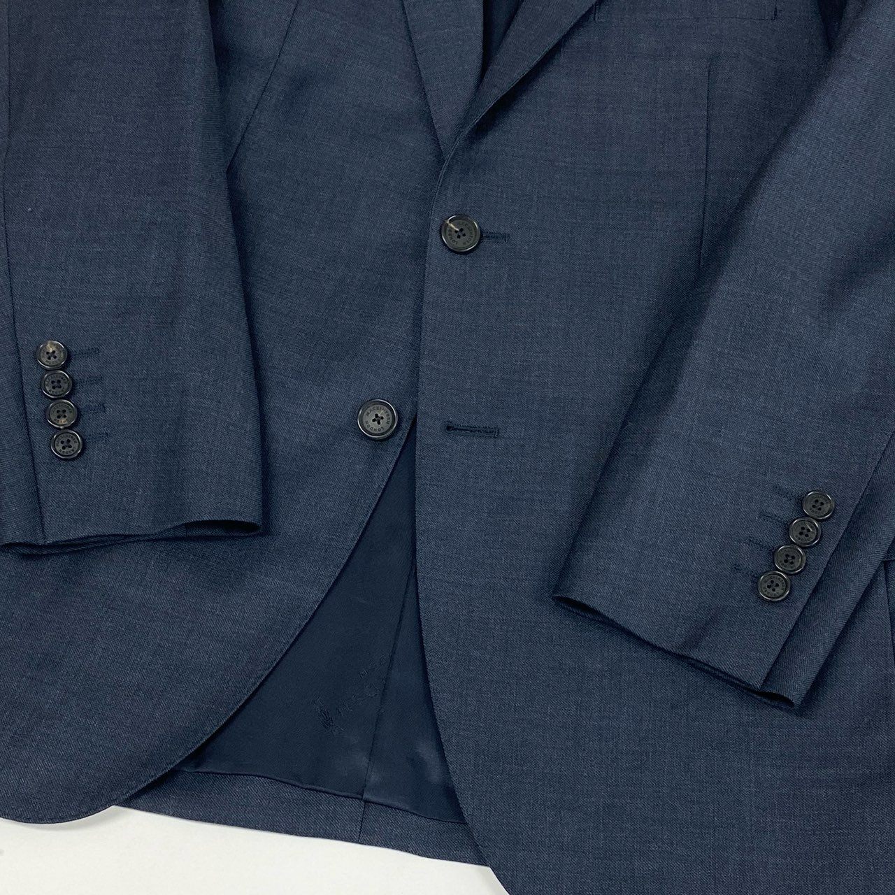 6L17 MACKINTOSH LONDON マッキントッシュ スーツセットアップ テーラードジャケット スラックス 日本製 36Rサイズ ネイビー メンズu02t