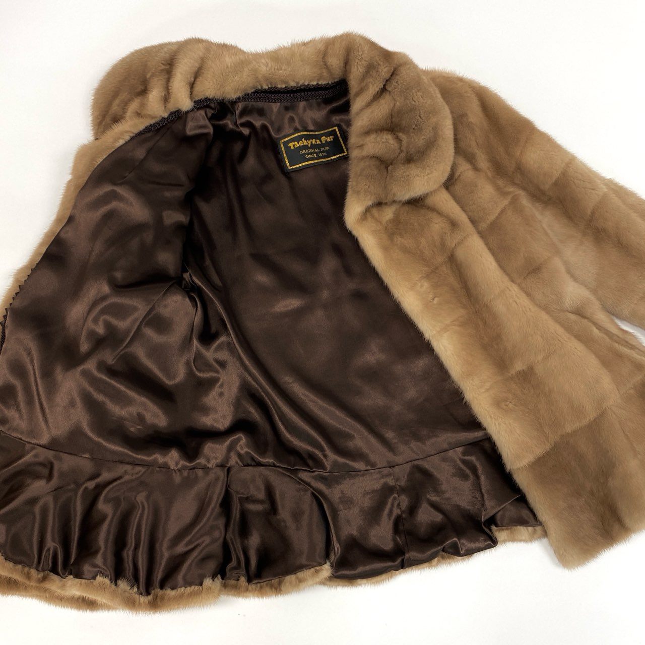 52k19 Taehyun Fur パステルミンク ミンクコート ハーフコート 最高級毛皮 ベージュ 本毛皮 レアデザイン MINK FUR リアルファー コートt18r