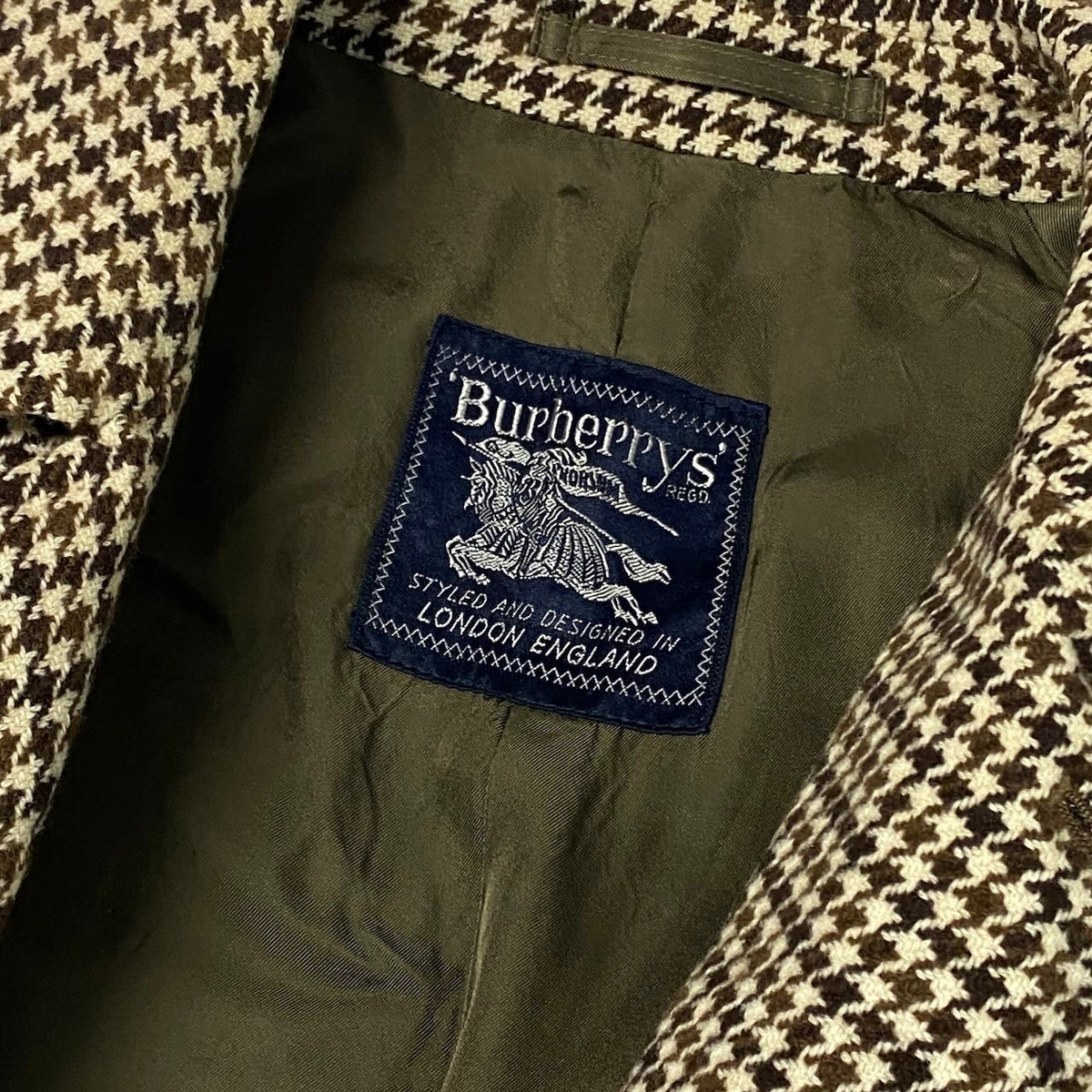 j29 Burberrys ステンカラーカシミヤコート アウター 千鳥格子 英国製 ベージュ カシミヤ100％ メンズ 男性用u02t