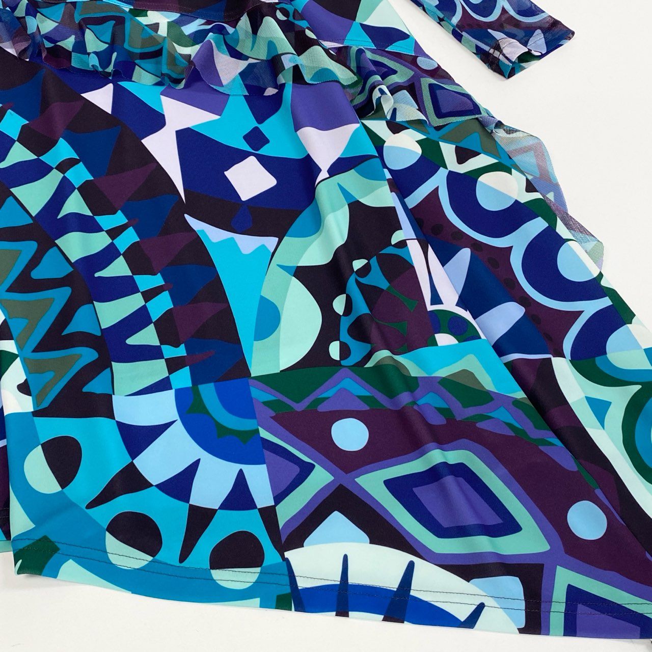 76k21《美品》 TOKUKO 1er VOL トクコプルミエヴォル シアー ロングワンピース アシンメトリーワンピース ペチコート付 総柄 レディース 女性用 9 マルチカラーu02t