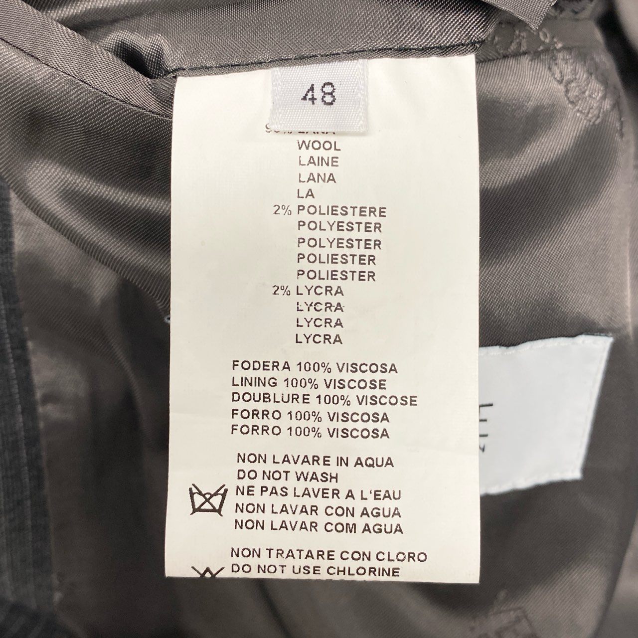 28k6 VERSACE COLLECTION ヴェルサーチ コレクション セットアップ スーツ ビジネス フォーマル 裏地総柄 ストライプ 48 グレー ウール メンズo07t