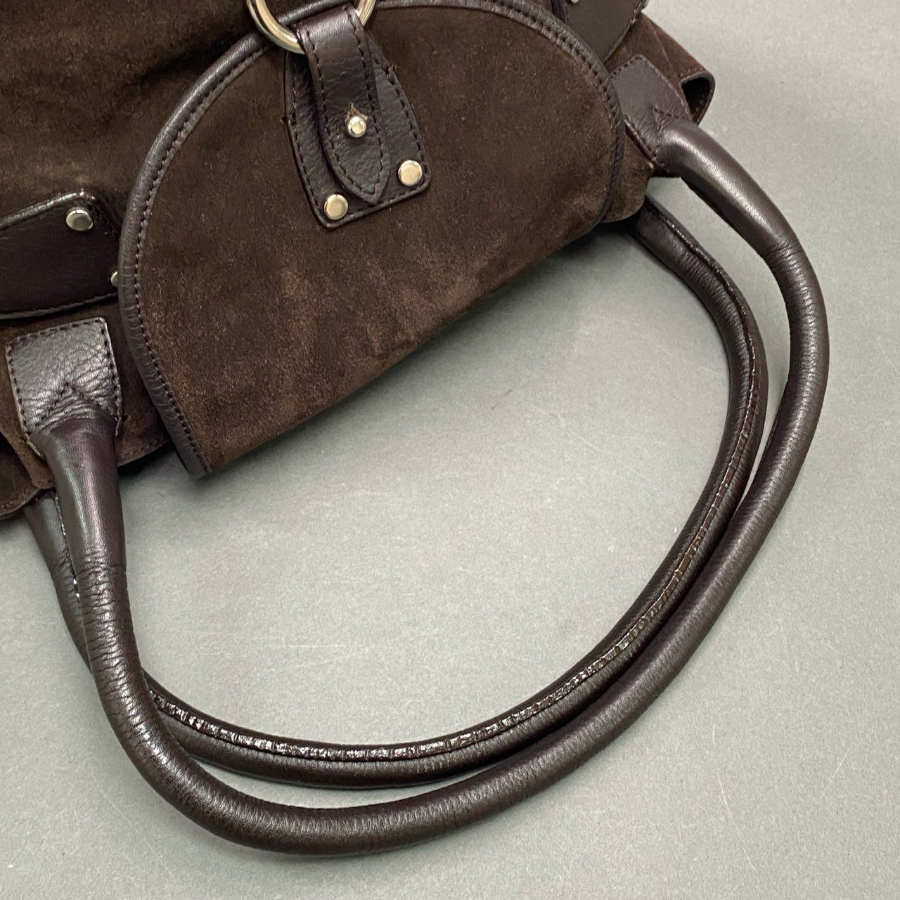 Cb10 Max Mara マックスマーラ スエードレザー ワンショルダーバッグ ブラウン スウェード Leather ハンドバッグ 鞄