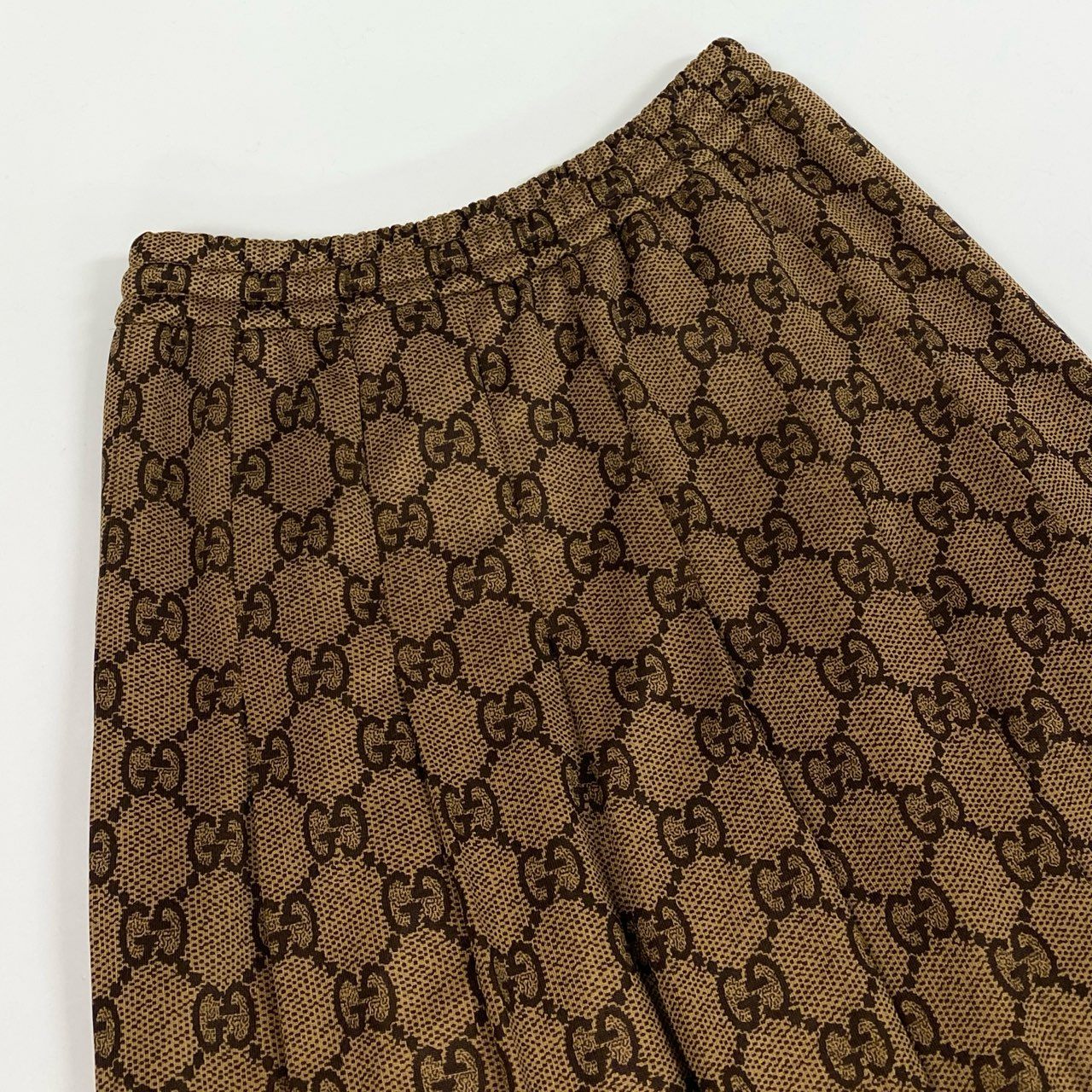 Ic16【美品】GUCCI グッチ テクニカルジャージスカート プリーツスカート GGロゴ サイズXS ブラック レディースk02i