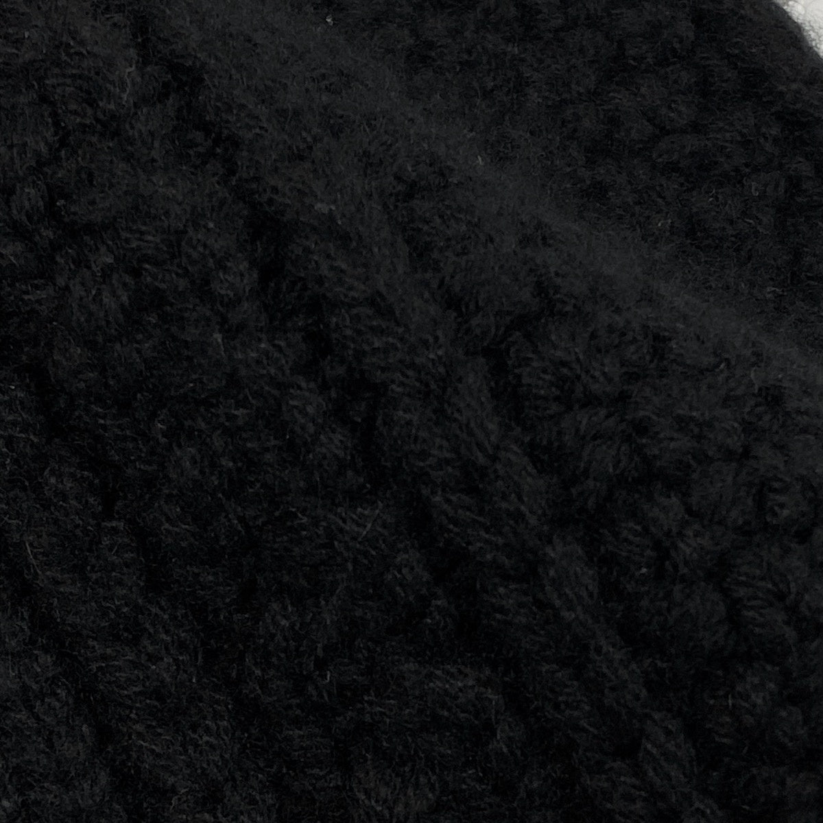 i22 CHANEL シャネル ココマーク カシミヤマフラー CC Cashmere Scarf Muffler Black ブラックt18r