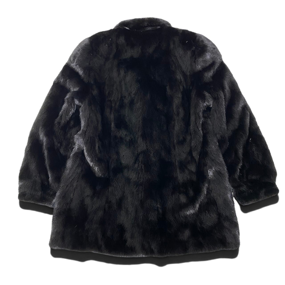 12i21 ダークミンク ファーコート サイズF ブラック 最高級本毛皮 Dark Mink Fur Coat リアルファーt18r