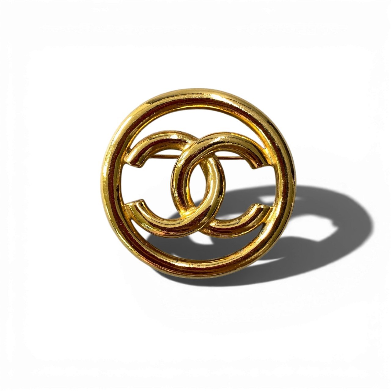 b5〇 Vintage Chanel 1993 Coco Mark Gold Brooch ta1