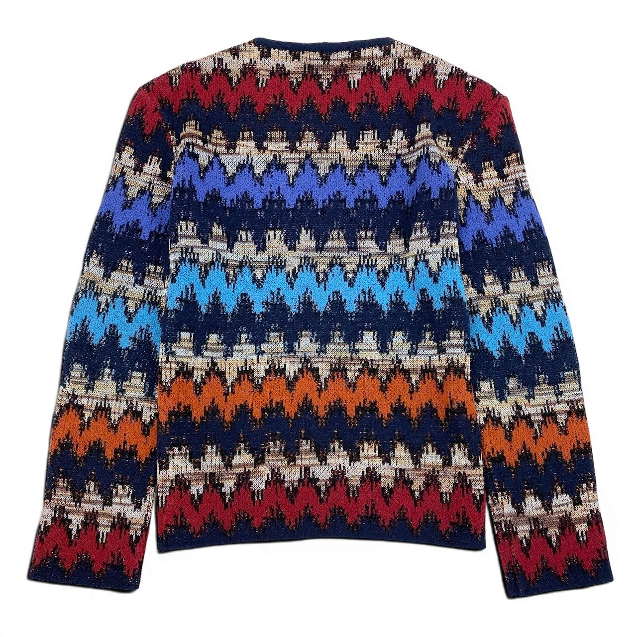 6d16 【美品】 MISSONI SPORT ミッソーニ ローゲージ ニットセーター ウールブレンド ロングスリーブニット サイズ44 マルチカラー メンズ 紳士服u02t