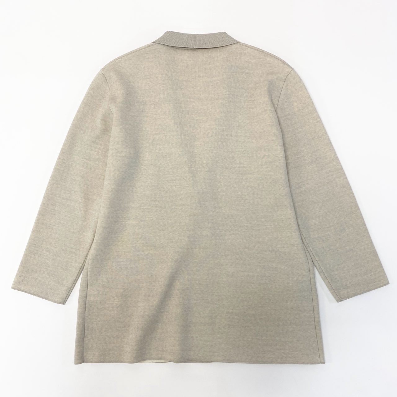 86a16 HERMES エルメス ニットジャケット ハイゲージニット Hロゴ レザーボタン レディース 女性用 サイズ40 ライトベージュ系o07t