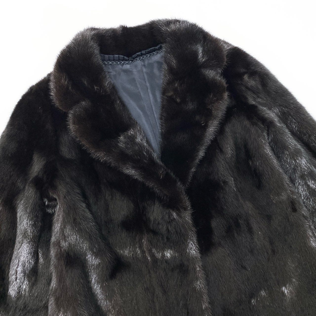 35c10 ダークミンク ファーコート サイズ11 ダークブラウン 本毛皮 毛質◎ Dark Mink Fur Coatt18r