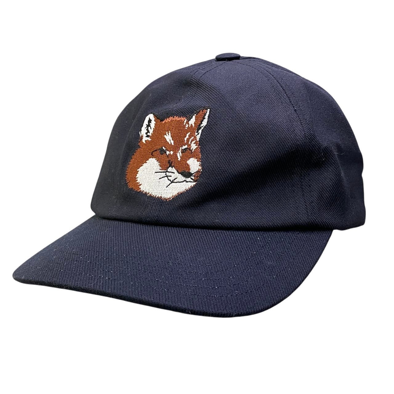 e16 【新品保管品】MAISON KITSUNE メゾンキツネ フォックスヘッドロゴ 6パネル キャップ 帽子 ネイビー レディース 女性用